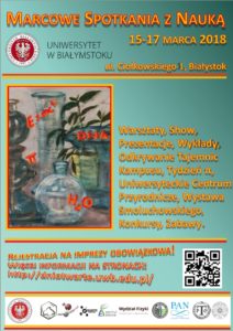 Plakat: Marcowe spotkania z Nauką 2018 Plakat: Marcowe spotkania z Nauką 2018